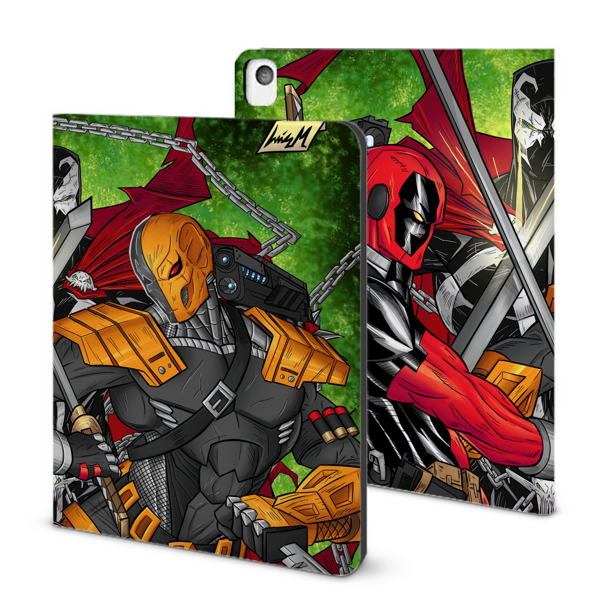 （画像用） Deadpool デッドプール IPadケース ペンホルダー付き ブックスタイルデザイン